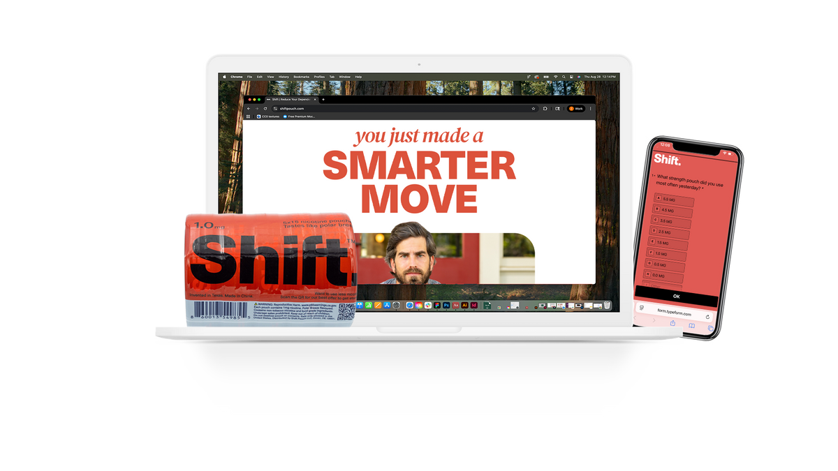 Product showcase with laptop and phone